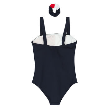 Girls White, Red & Navy Swimsuit