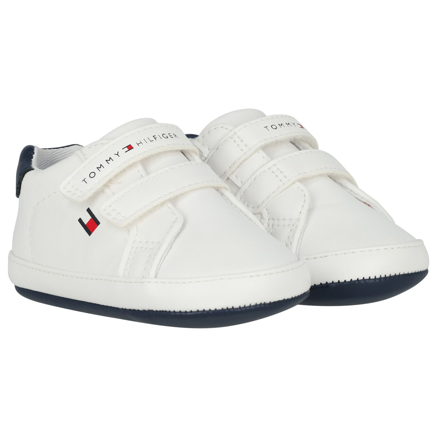Baby Boys White Logo Pre Walker Shoes, 1, hi-res