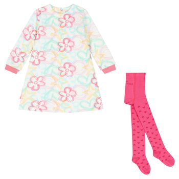 Girls White & Pink Flower Set
