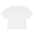Girls White Logo Heart T-Shirt, 1, hi-res