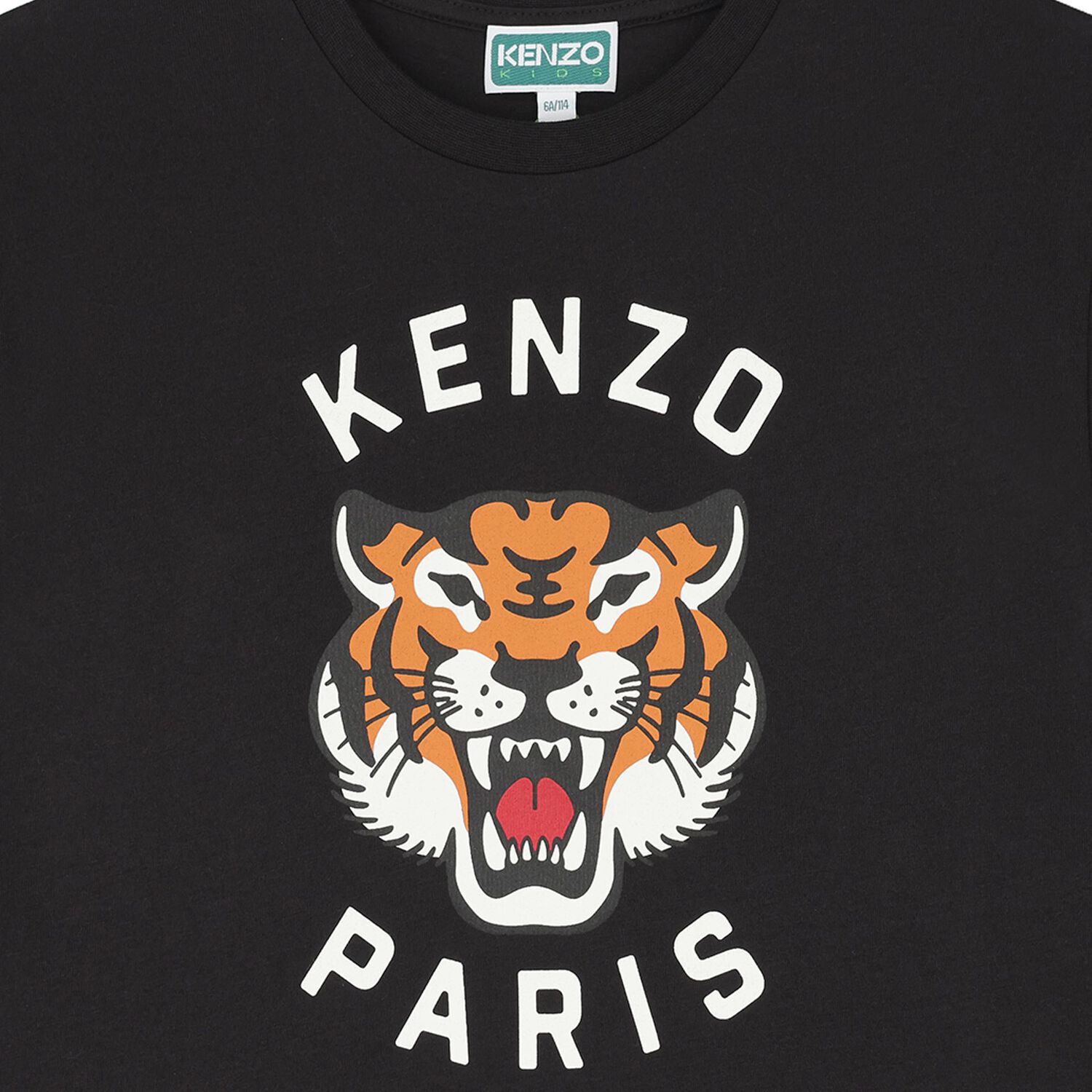 Boys Black Logo Tiger T-Shirt, 4, hi-res image number null