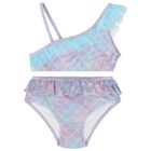Girls Purple & Blue Metallic Mermaid Bikini, 1, hi-res