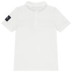 Boys White Logo Polo Shirt, 1, hi-res