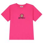 Girls Pink Teddy Bear Logo T-Shirt, 5, hi-res