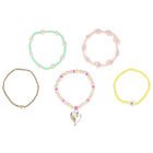 Girls Pink Beaded Bracelets (5 Pack), 1, hi-res