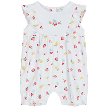 Baby Girls White Tropical Dreams Romper