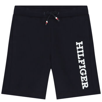Boys Navy Blue Logo Shorts