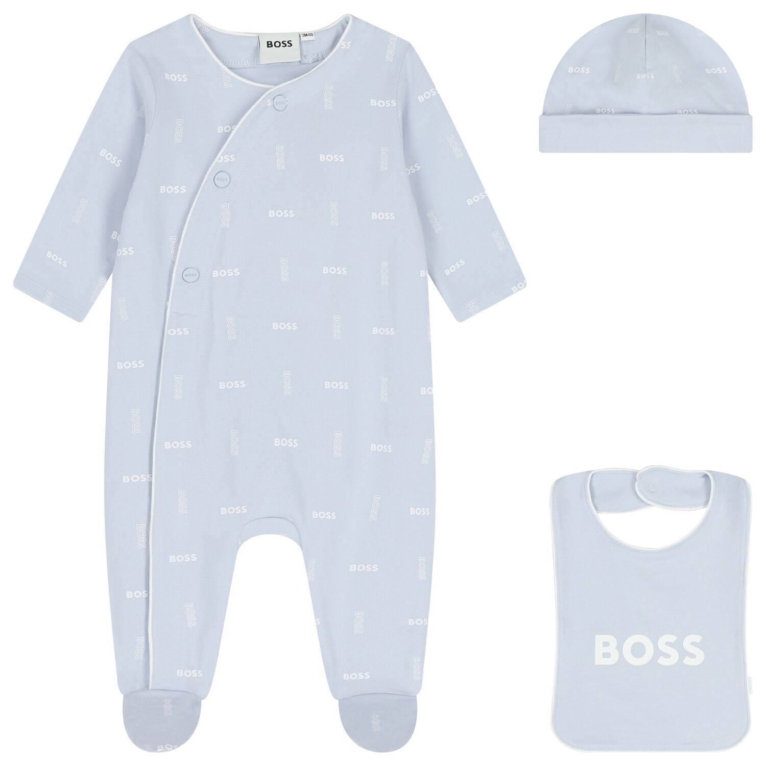 Baby Boys Blue Logo Babygrow Gift Set, 1, hi-res