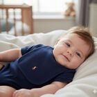 Boys Navy Blue Logo Babysuit Gift Set, 1, hi-res