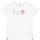 Girls White Logo T-Shirt, 2, hi-res