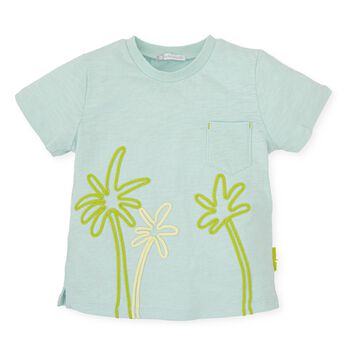 Boys Pale Blue Palm Tree T-Shirt