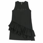 Girls Black Logo Dress, 1, hi-res