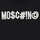 Boys Black Logo Top, 1, hi-res