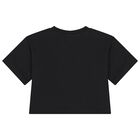 طقم شورت للبنات بالشعار بتصميم الدب تيدي باللون الاسود, 1, hi-res