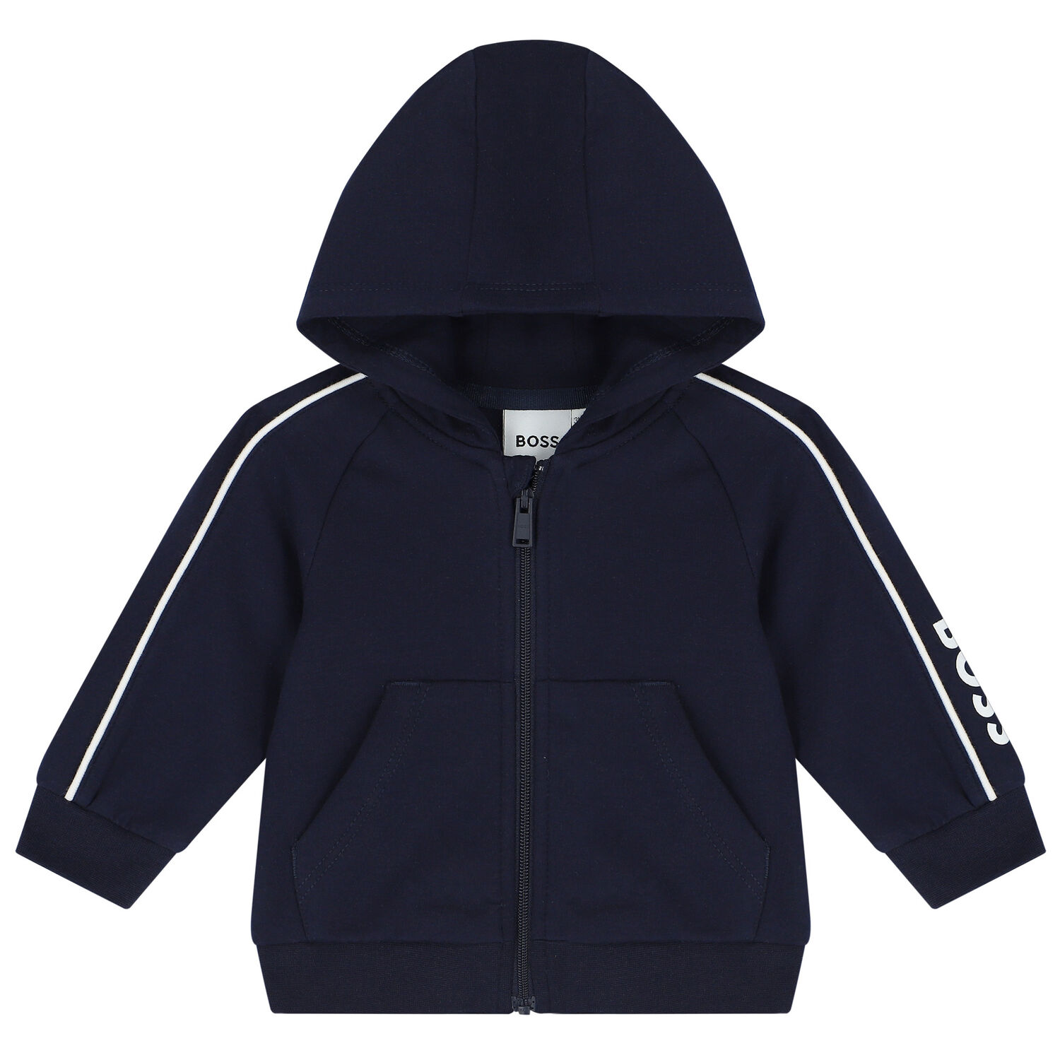 Baby Boys Navy Blue & White Tracksuit (3 Piece), 1, hi-res