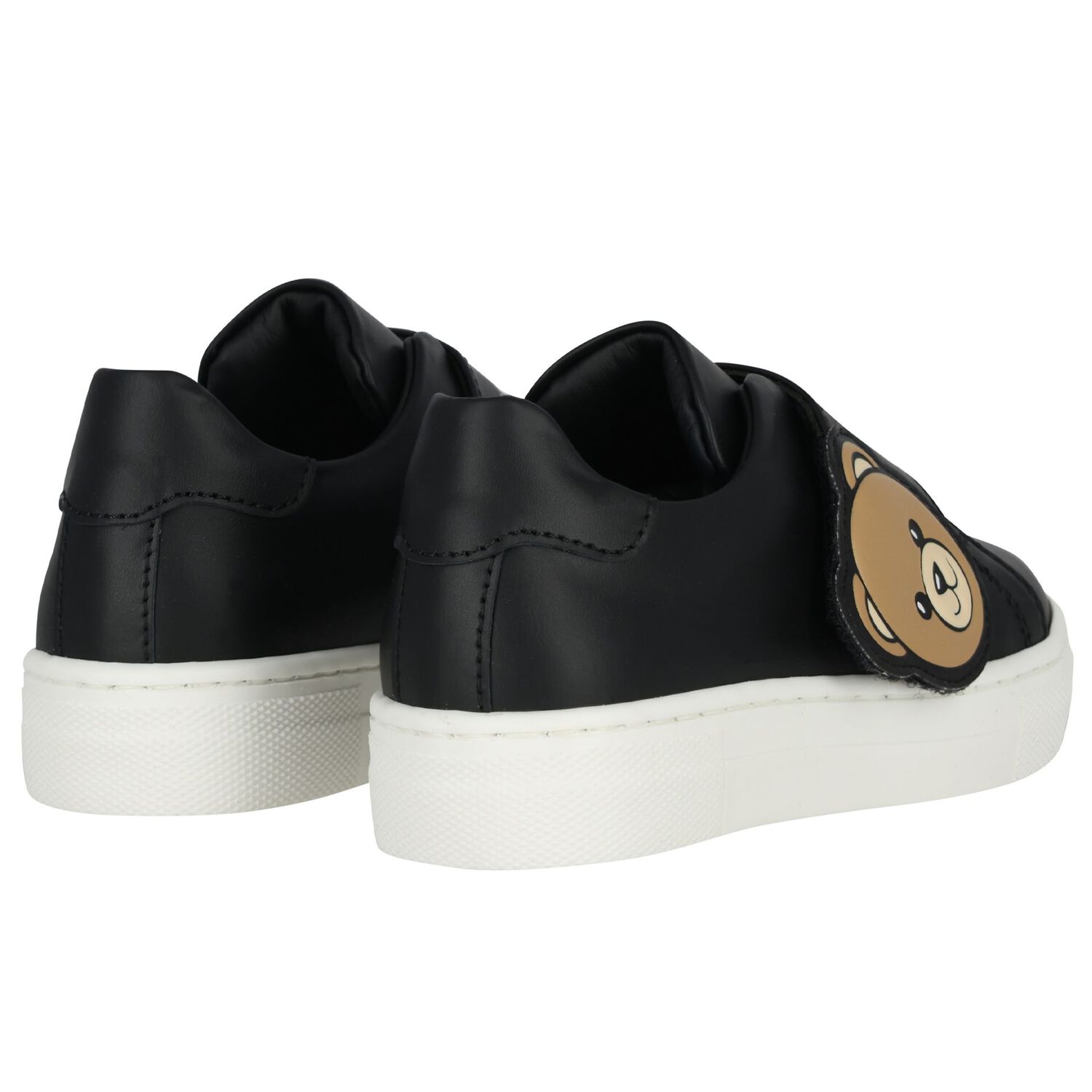 Black & White Teddy Bear Logo Trainers , 1, hi-res