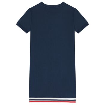 فستان بشعار تيدي بير باللون الازرق الداكن للبنات 