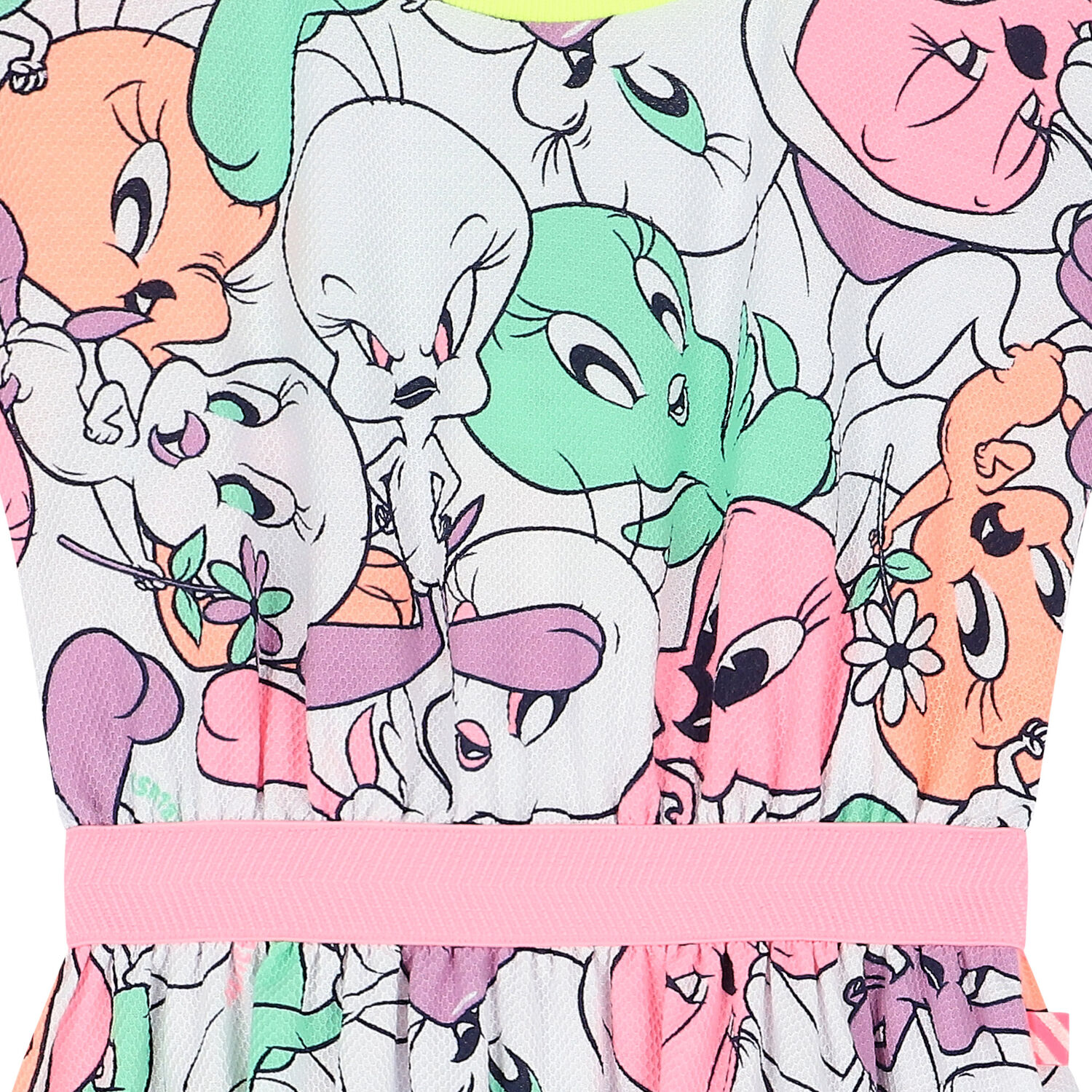 فستان بنات بطبعة الطائر تويتي باللون الابيض , 1, hi-res image number null