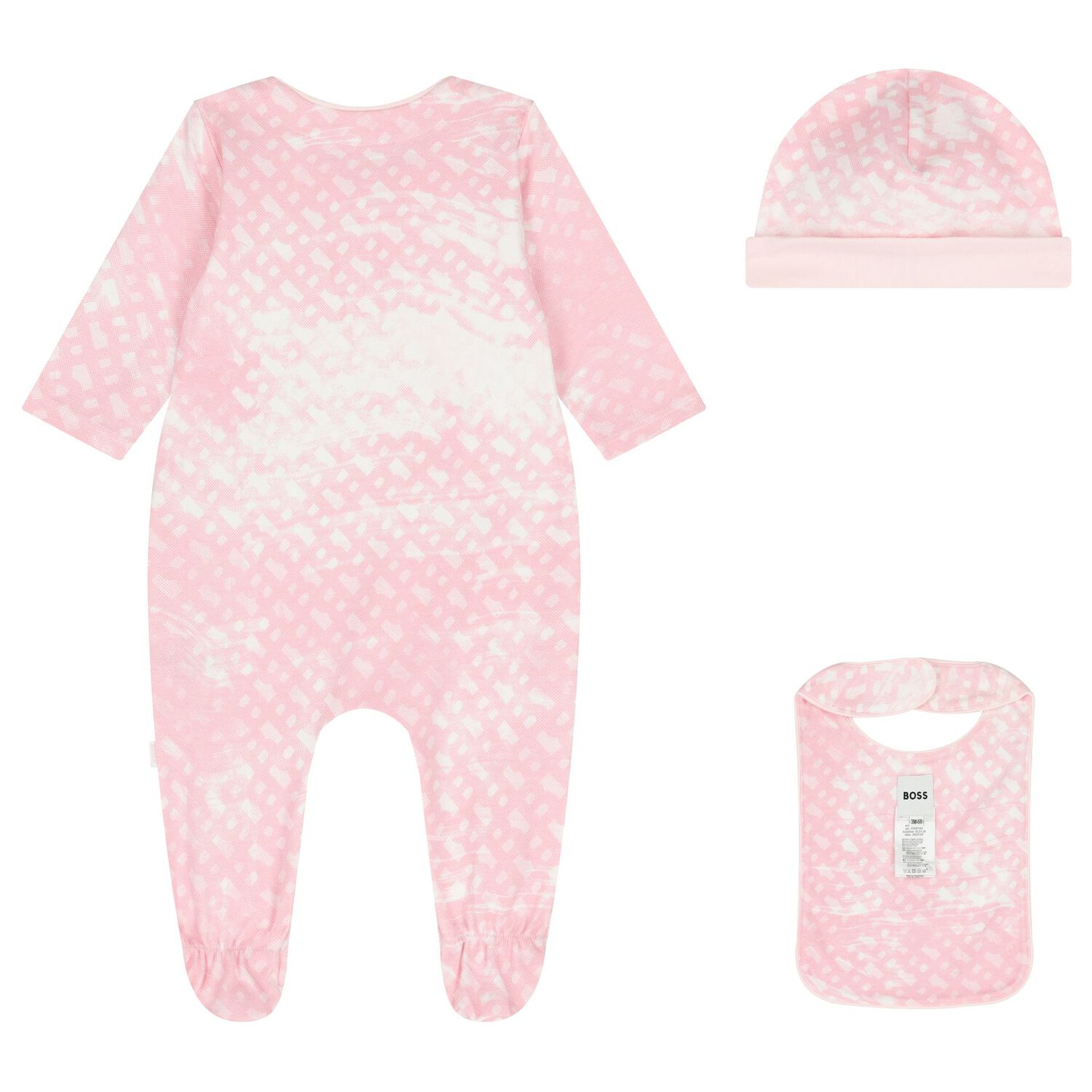 Baby Girls Pink Logo Babygrow Gift Set, 1, hi-res