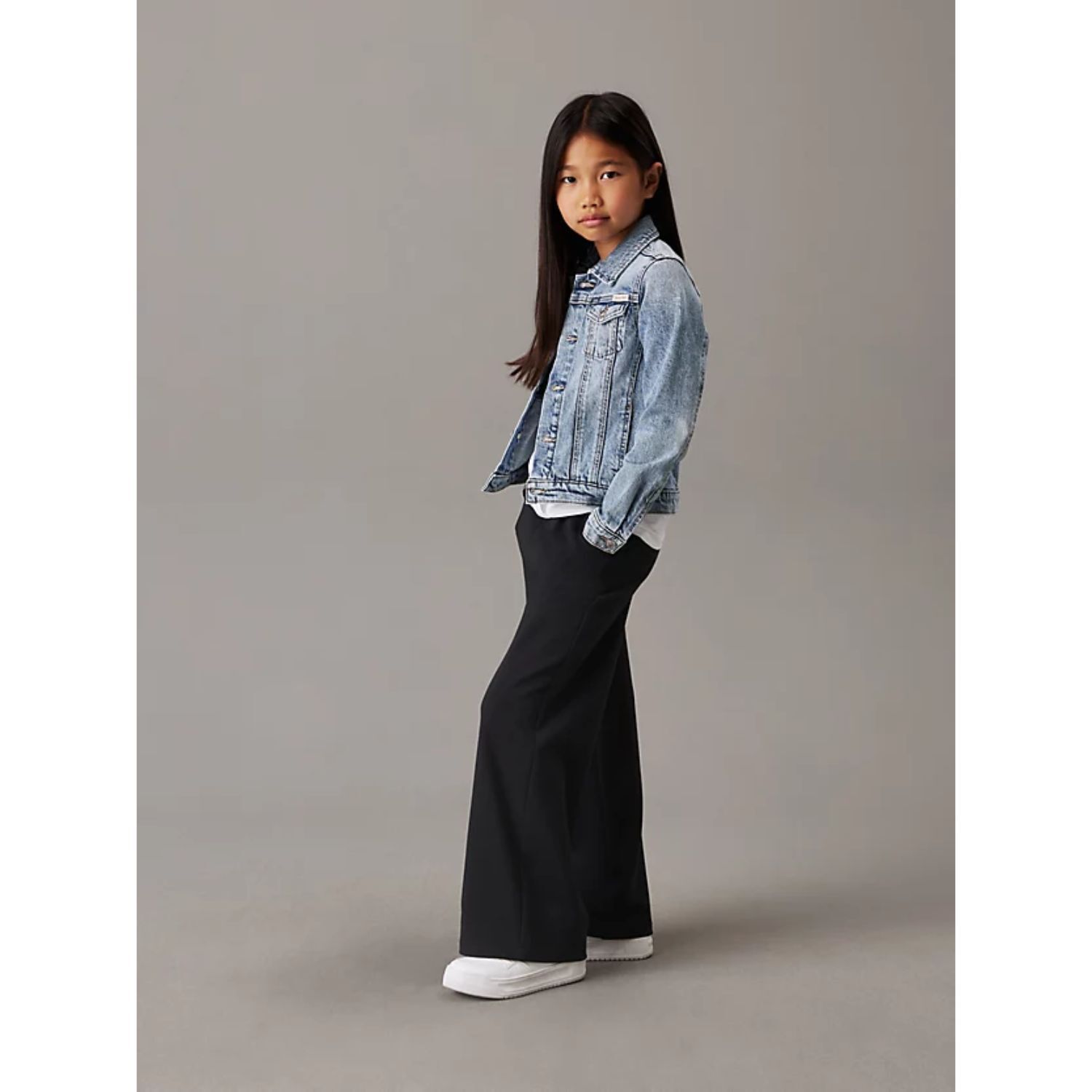 Girls Black Logo Trousers, 1, hi-res image number null