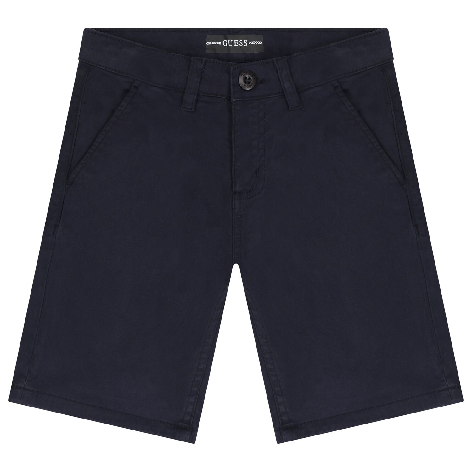 Boys Navy Blue Chino Shorts, 2, hi-res