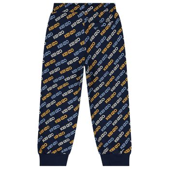 Boys Navy Blue Logo Joggers