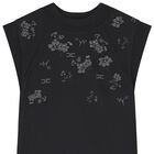 فستان بنات بطبعة الزهور باللون الاسود, 1, hi-res