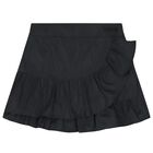 Girls Black Logo Ruffled Skirt, 3, hi-res