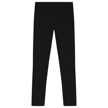 Girls Black Logo Leggings