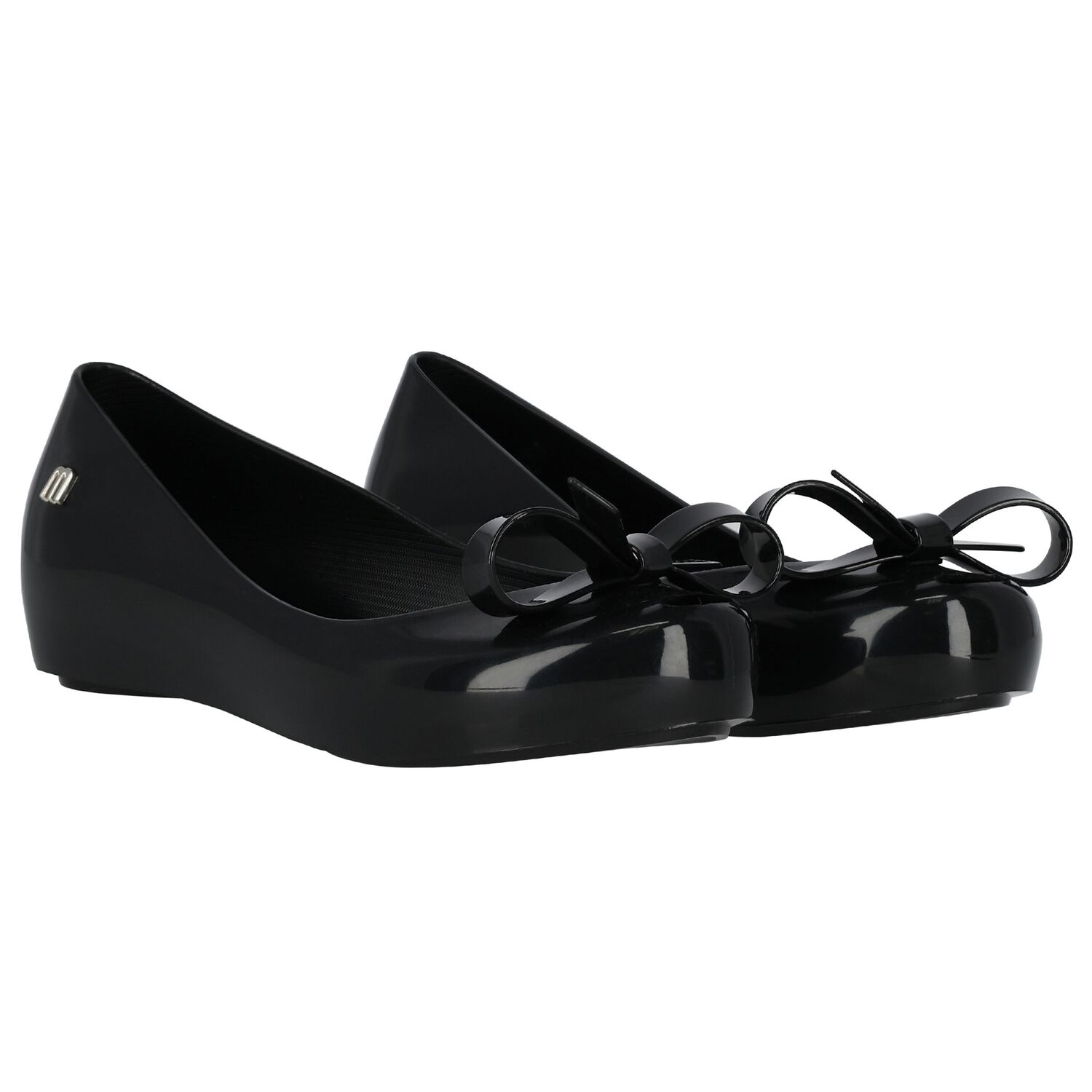 Girls Black Bow Shoes, 2, hi-res