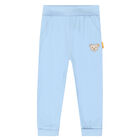 Baby Boys Blue Teddy Joggers, 1, hi-res