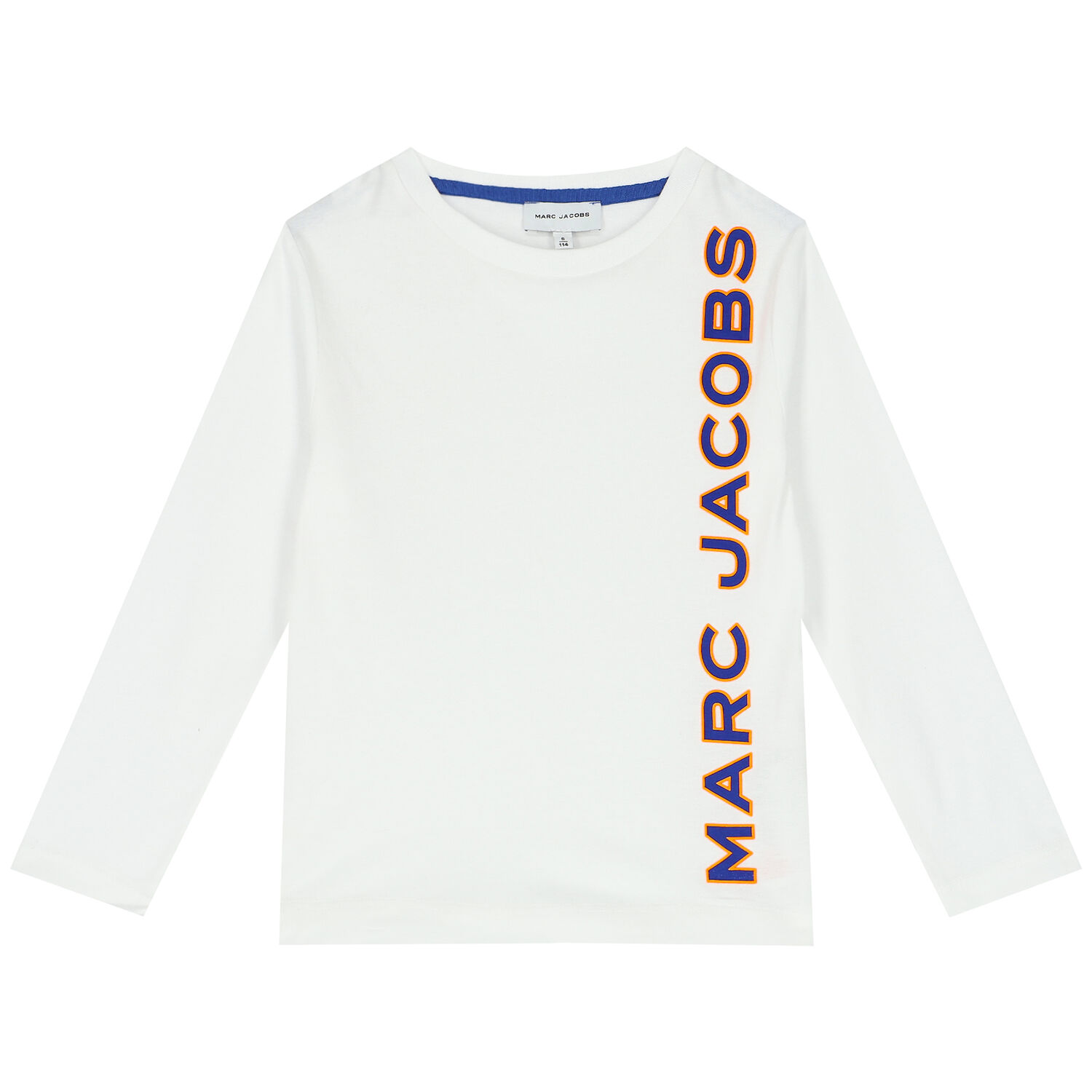 توب أولاد بأكمام بالشعار باللون الابيض, 1, hi-res