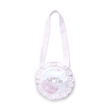 Girls White & Pink Cotton Bag