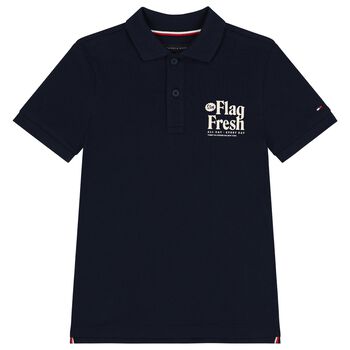 Boys Navy Blue Logo Polo Shirt