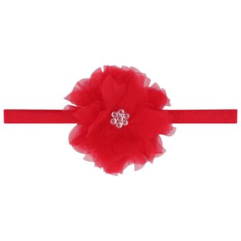 Baby Girls Red Tulle Flower Headband