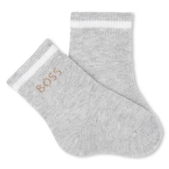 Baby Boys White, Beige & Grey Socks ( 3-Pack )