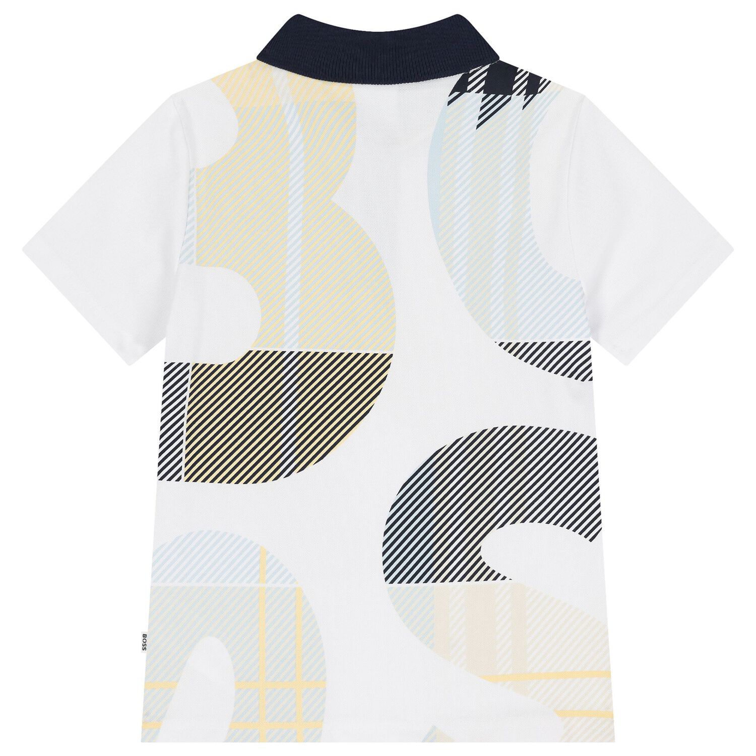 تيشيرت بولو للاولاد بالشعار باللون الابيض , 1, hi-res