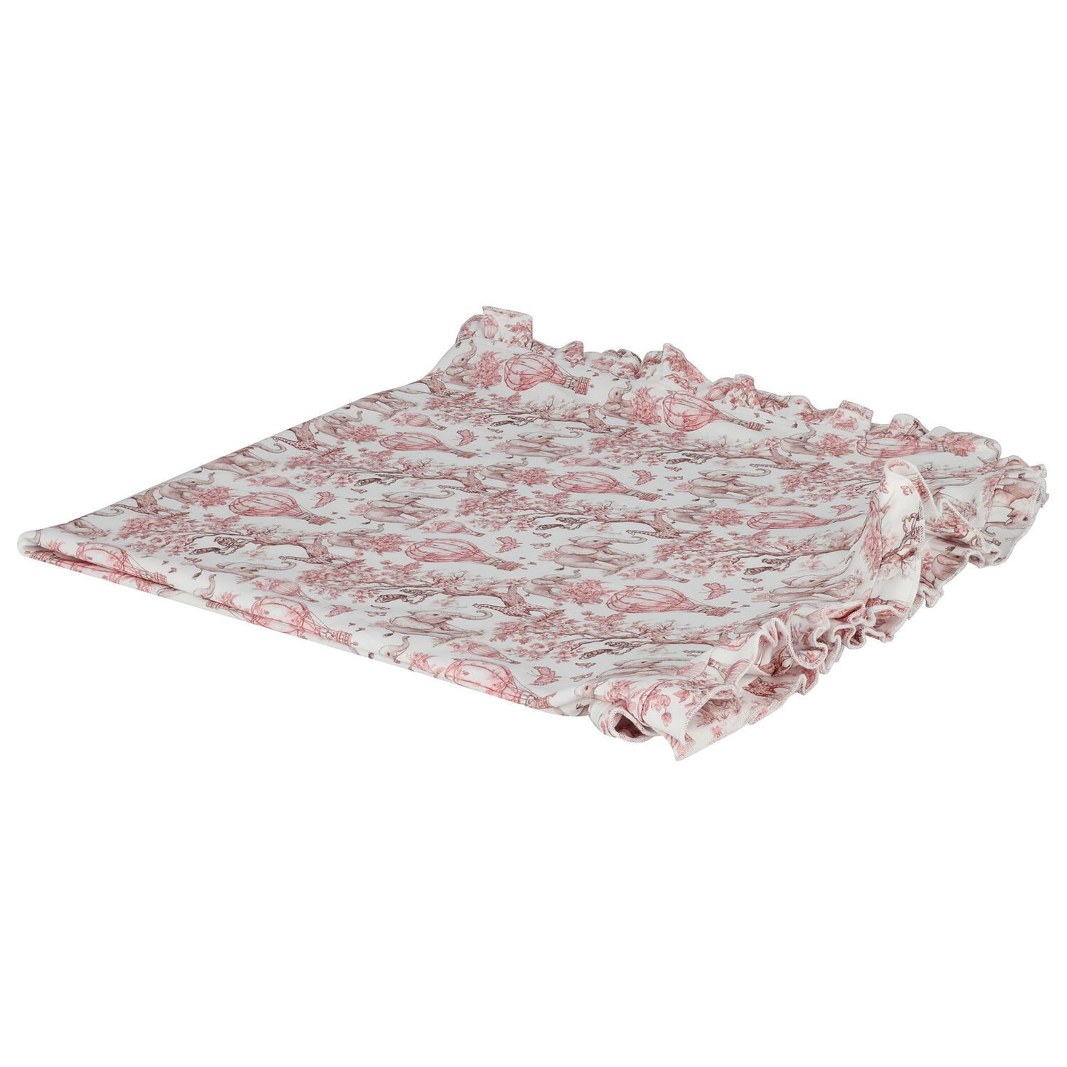 Baby Girls White & Pink Africa Blanket, 1, hi-res image number null