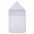 Baby Boys White & Blue Striped Logo Nest, 2, hi-res