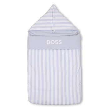 Baby Boys White & Blue Striped Logo Nest