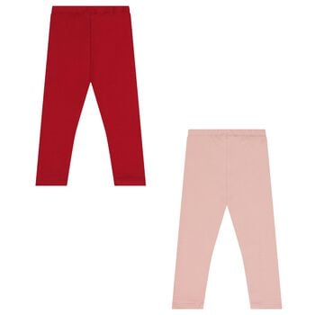 Younger Girls Pink & Red Logo Leggings ( 2-Pack )