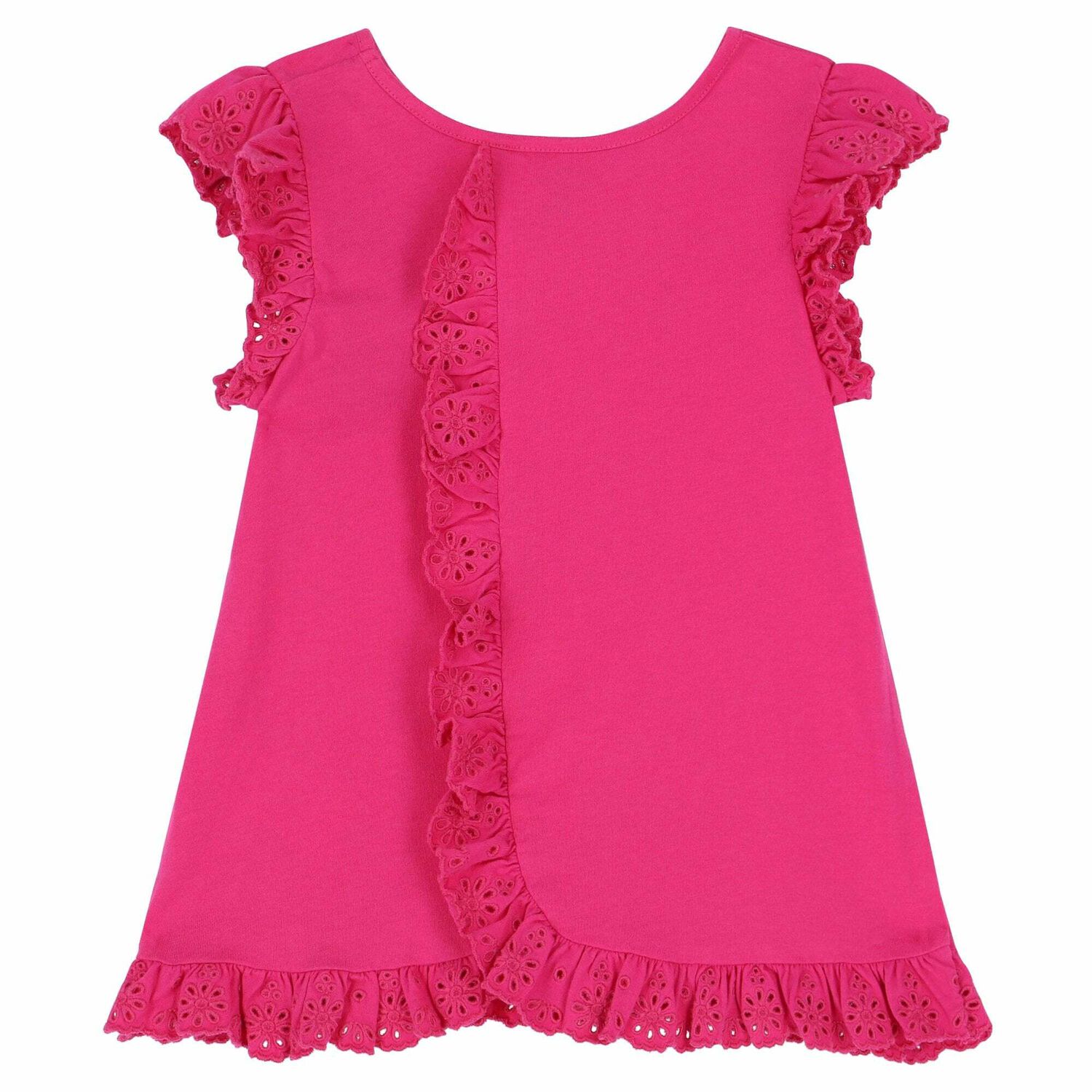 Girls Pink Cotton Dress, 1, hi-res image number null