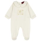 Baby Girls Ivory & Gold Logo Babygrow Gift Set, 1, hi-res