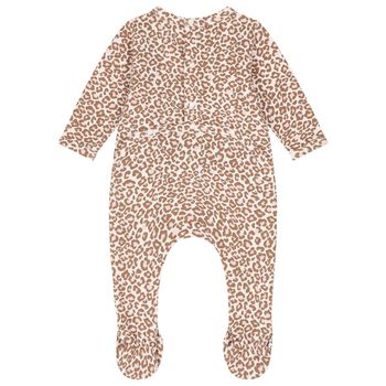 Baby Girls Beige Logo Babygrow