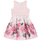 Girls Pink & White Floral Dress, 2, hi-res