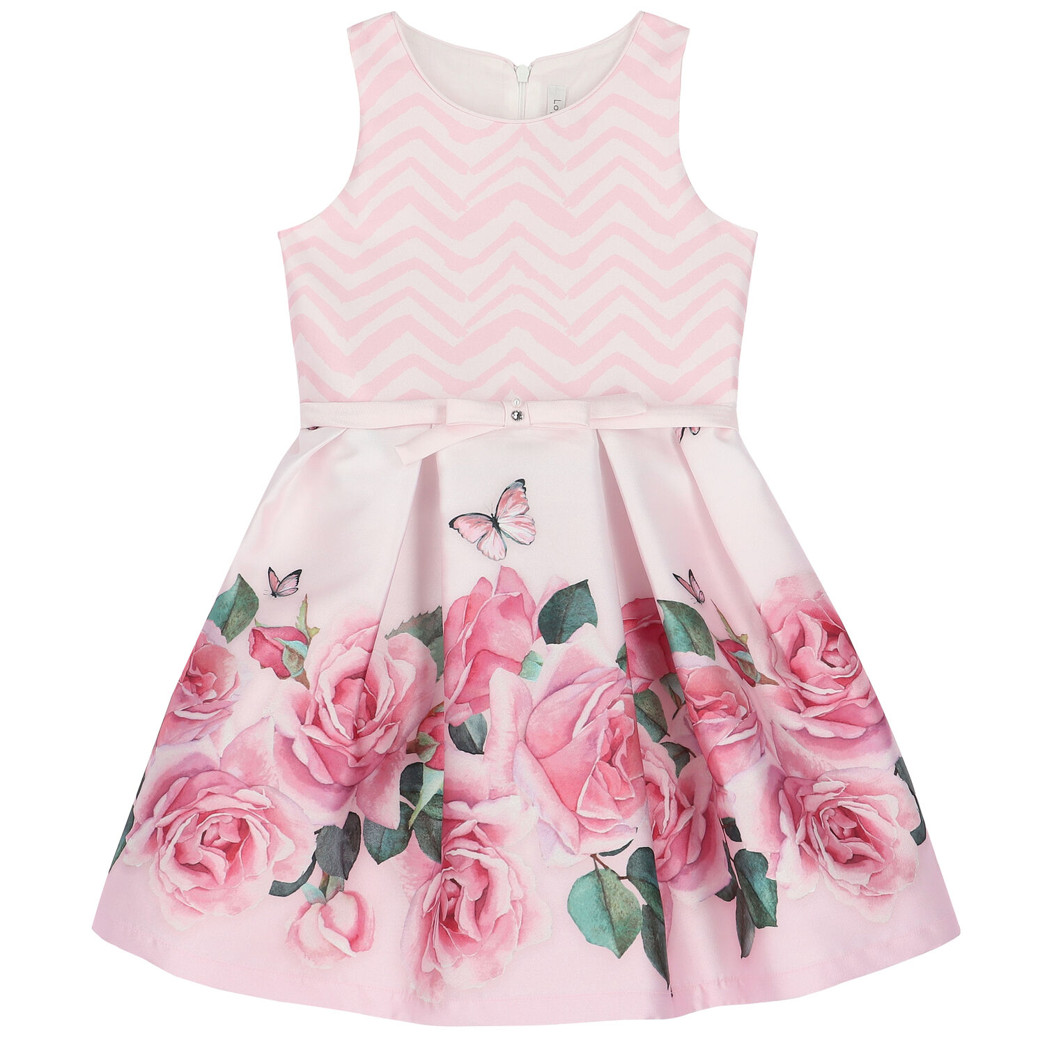 Girls Pink & White Floral Dress, 2, hi-res image number null
