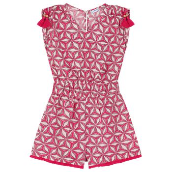 Girls Pink Tassel Playsuit
