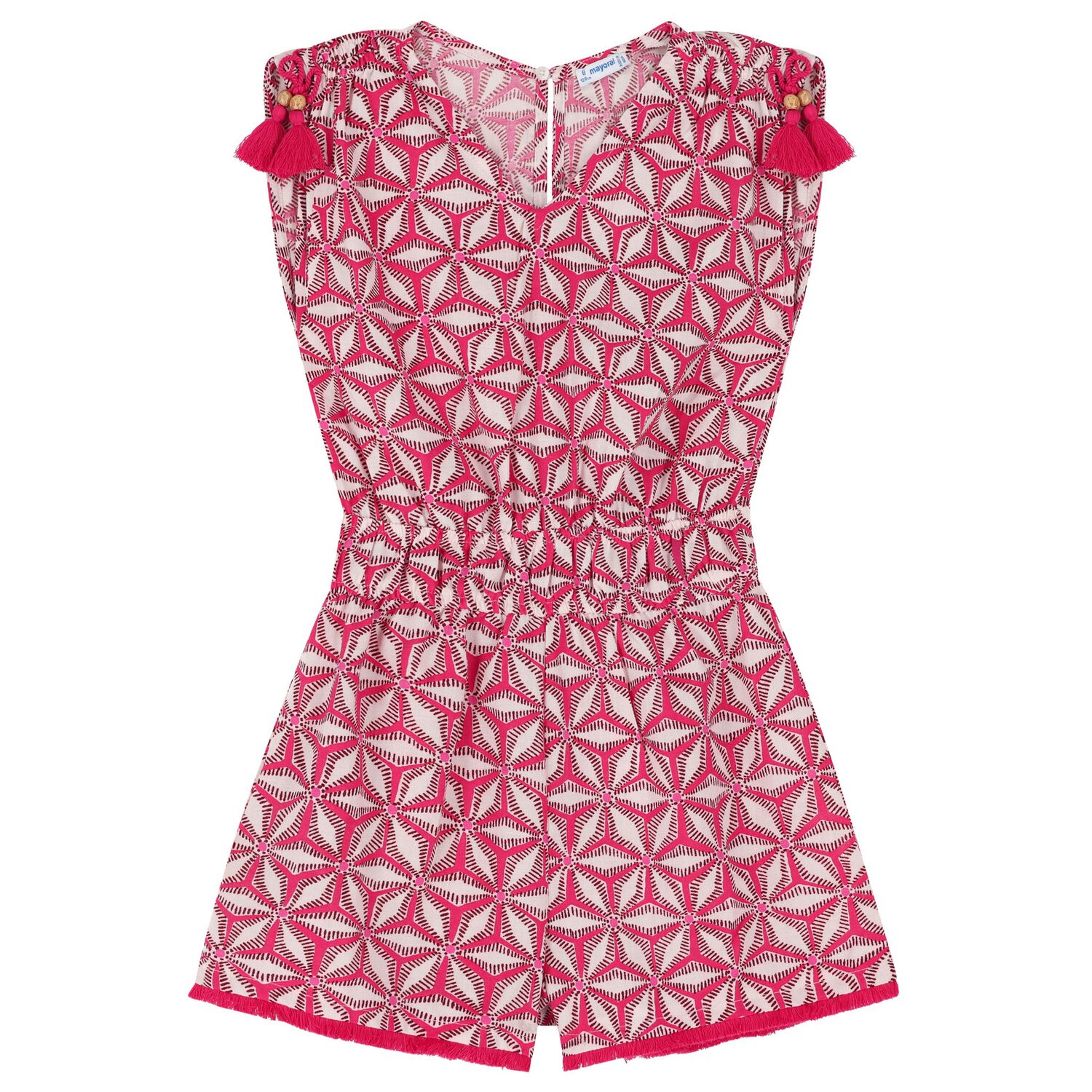 Girls Pink Tassel Playsuit, 1, hi-res image number null