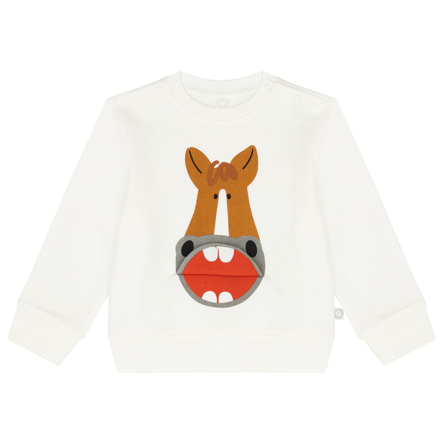 سوتشيرت أولاد بالشعار باللون العاجي, 1, hi-res image number null