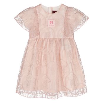 Younger Girls Pink Logo Dress